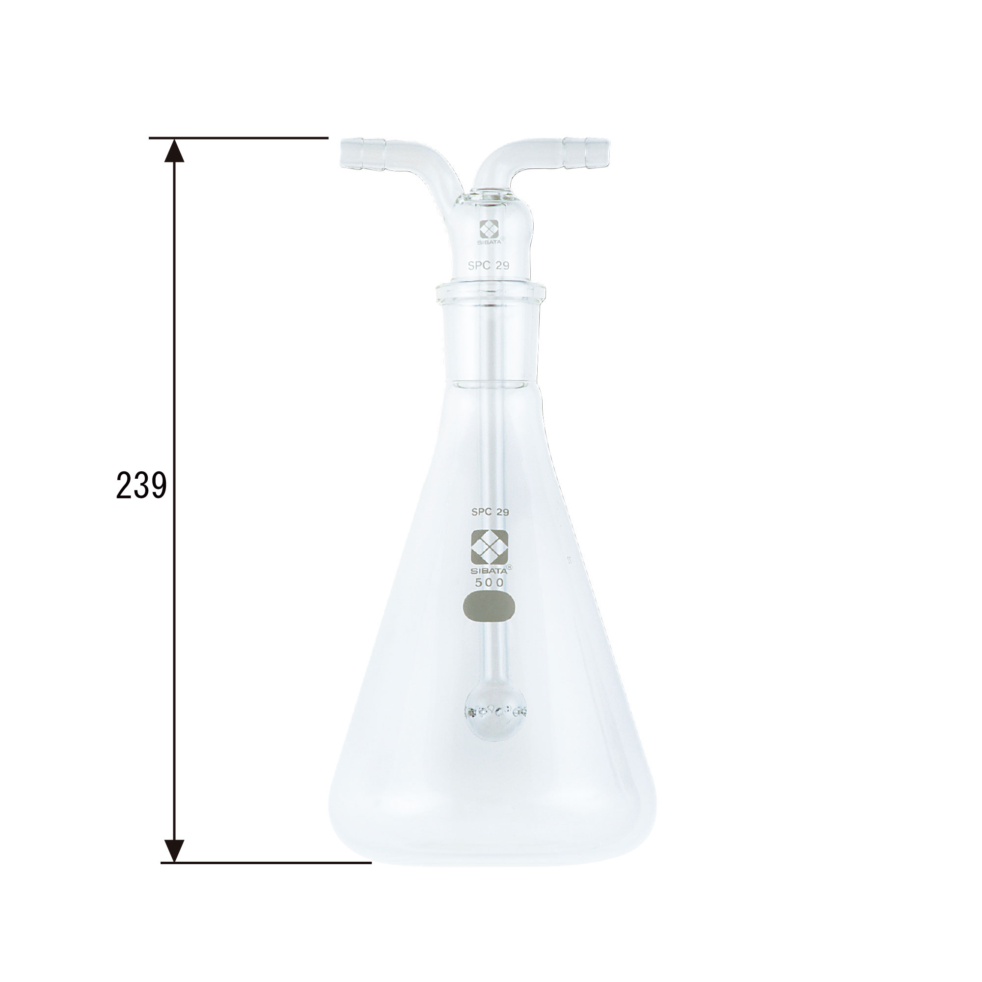 SPC三角フラスコガス洗浄びん 500mL