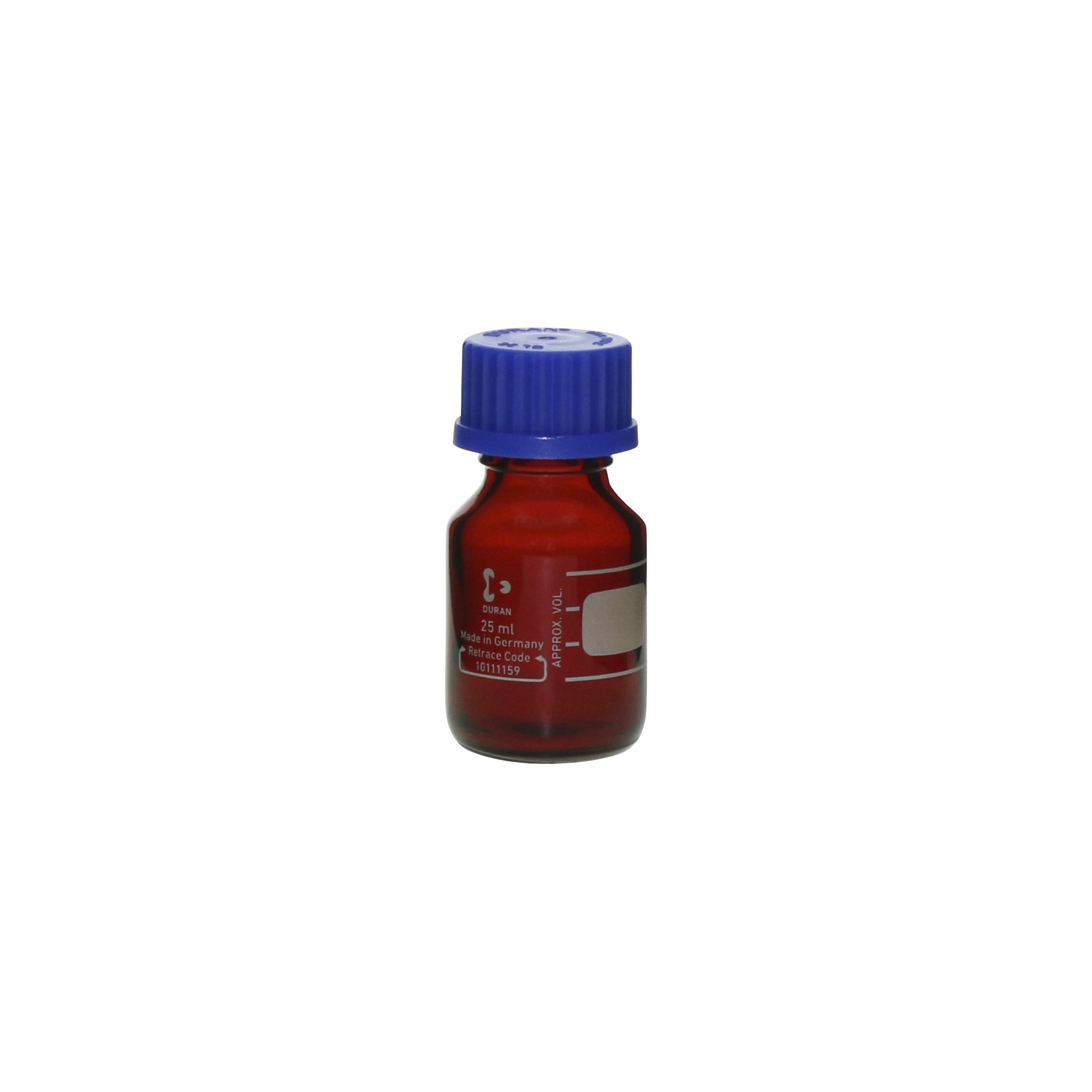 ねじ口びん(メジュームびん) 茶褐色 青キャップ付 25mL