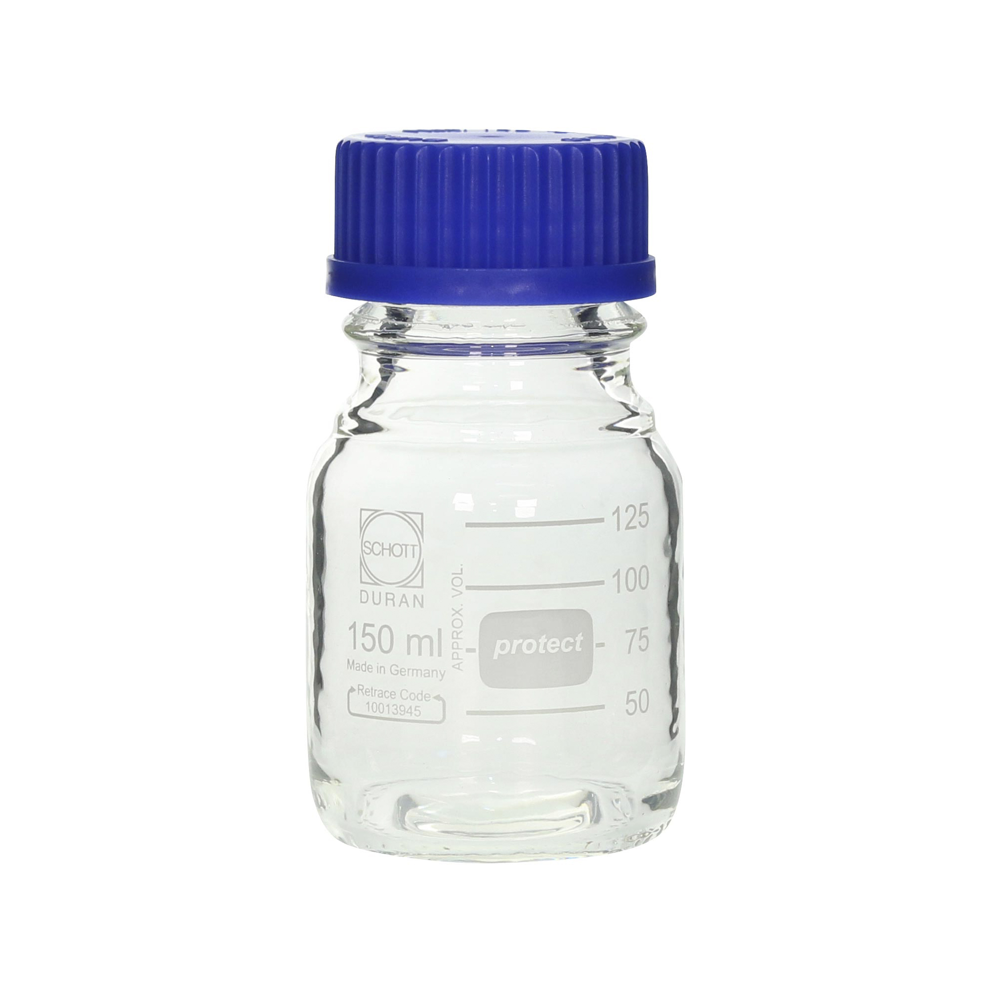 ねじ口びん セーフティコート 青キャップ付 150mL