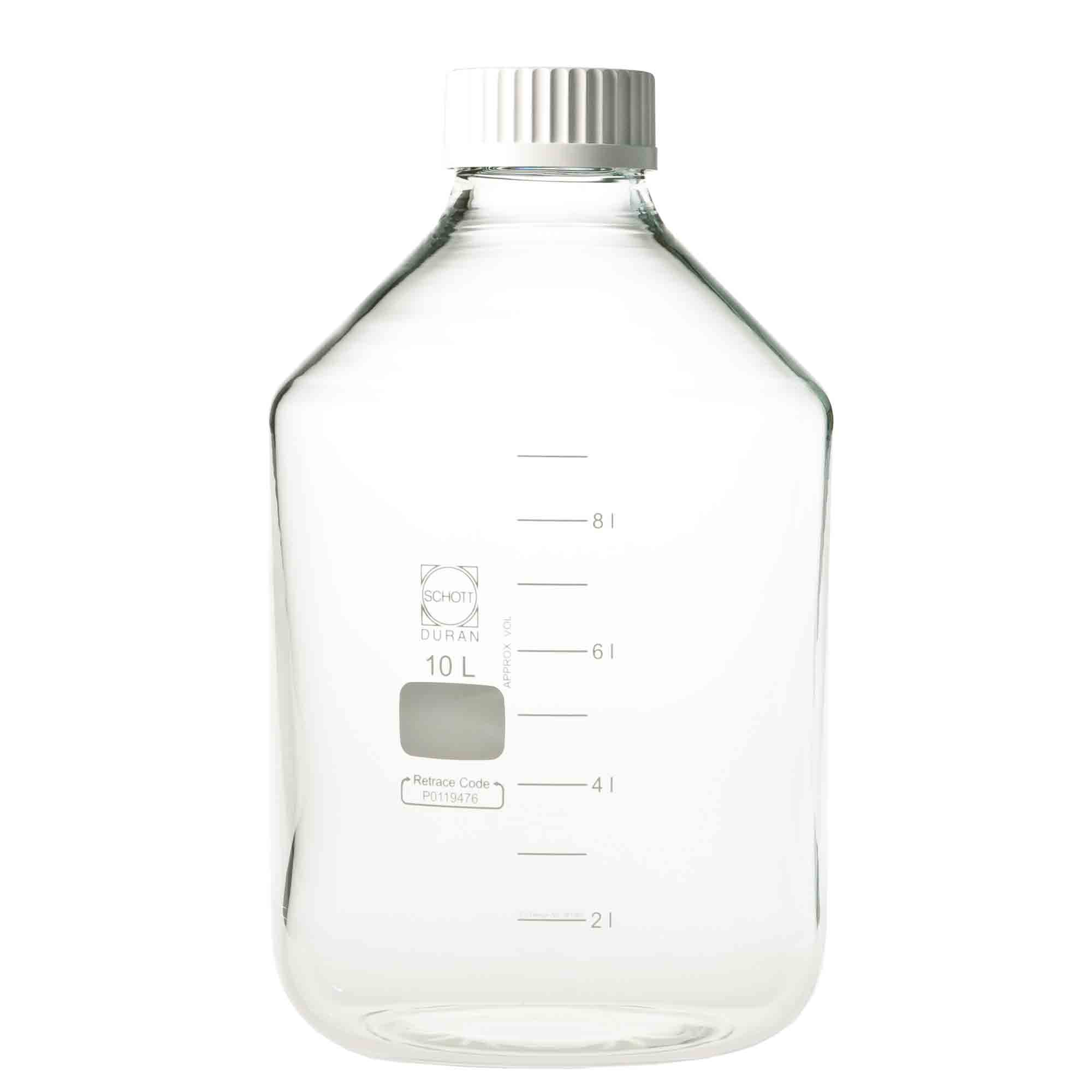 ねじ口びん 広口 白キャップ付 10L