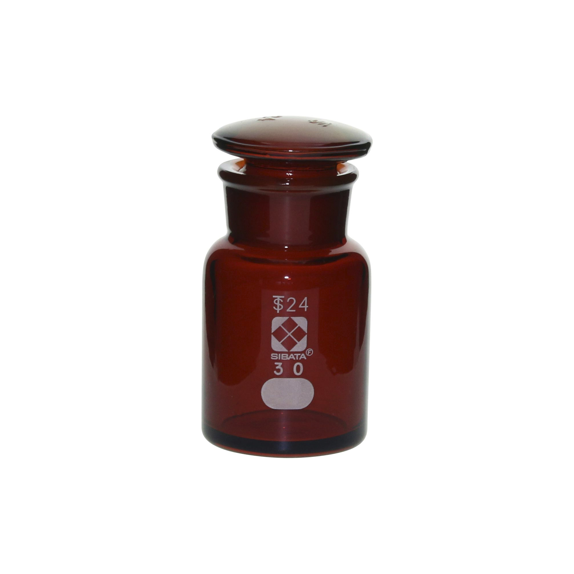 試薬びん 広口 茶褐色 30mL