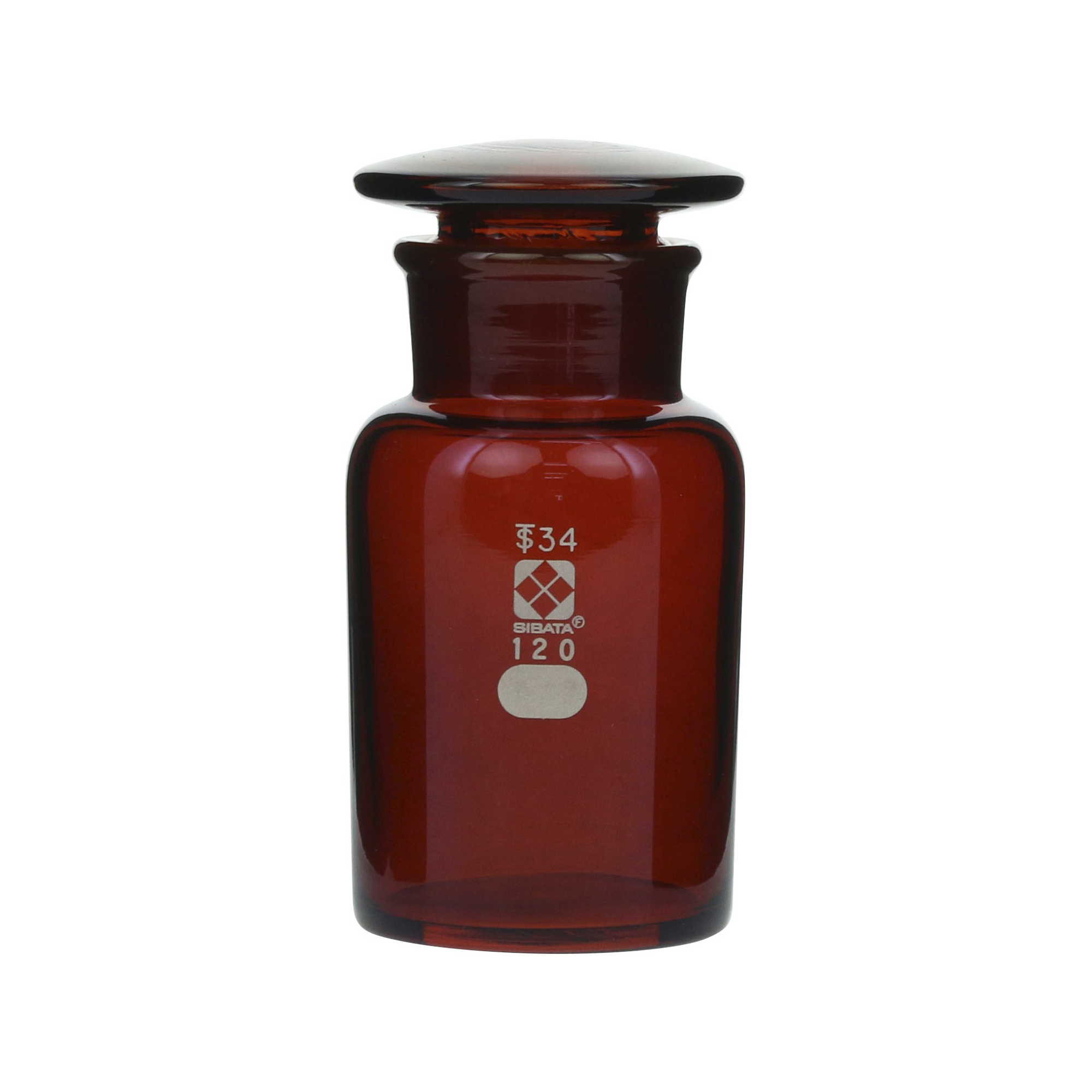 試薬びん 広口 茶褐色 120mL