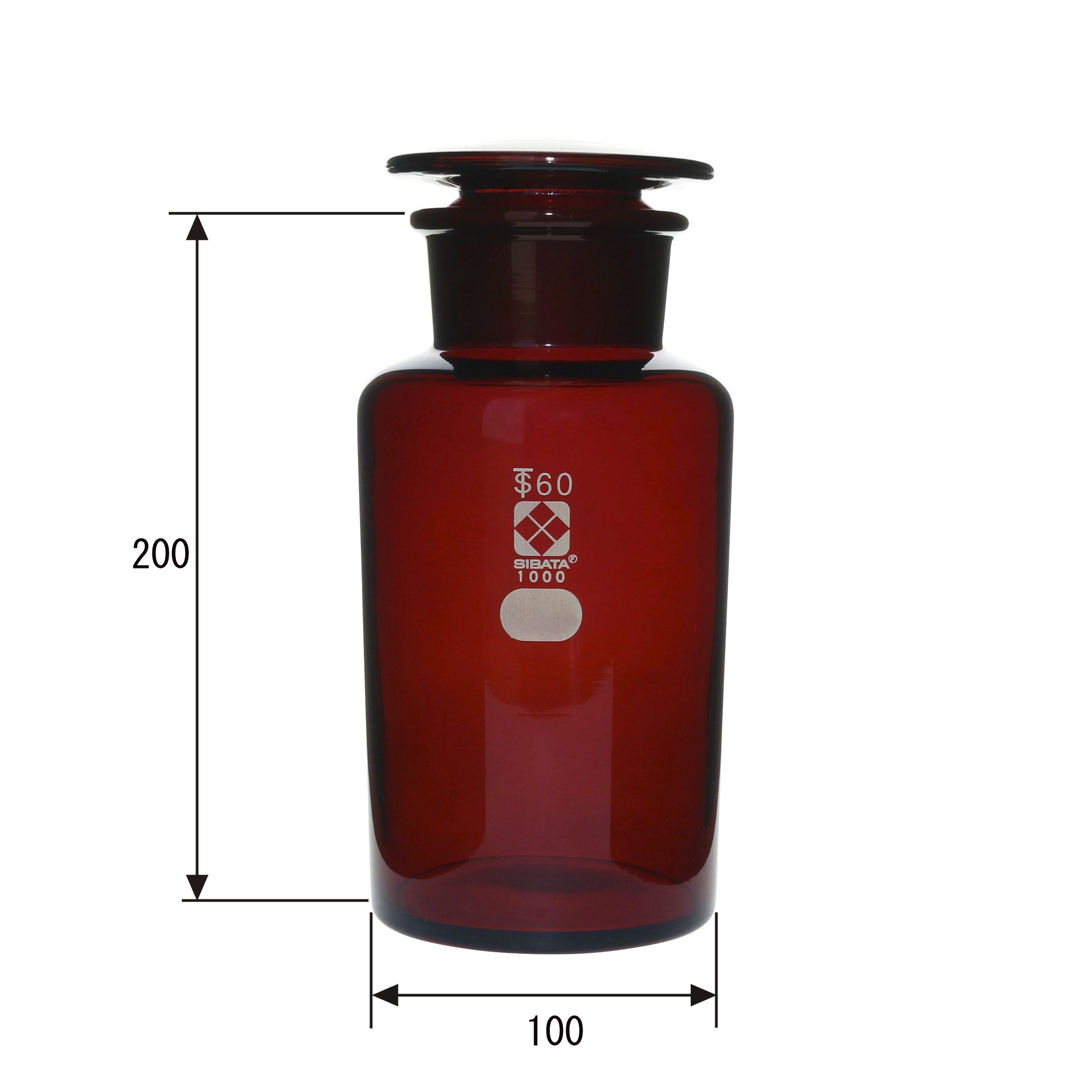 試薬びん 広口 茶褐色 1L