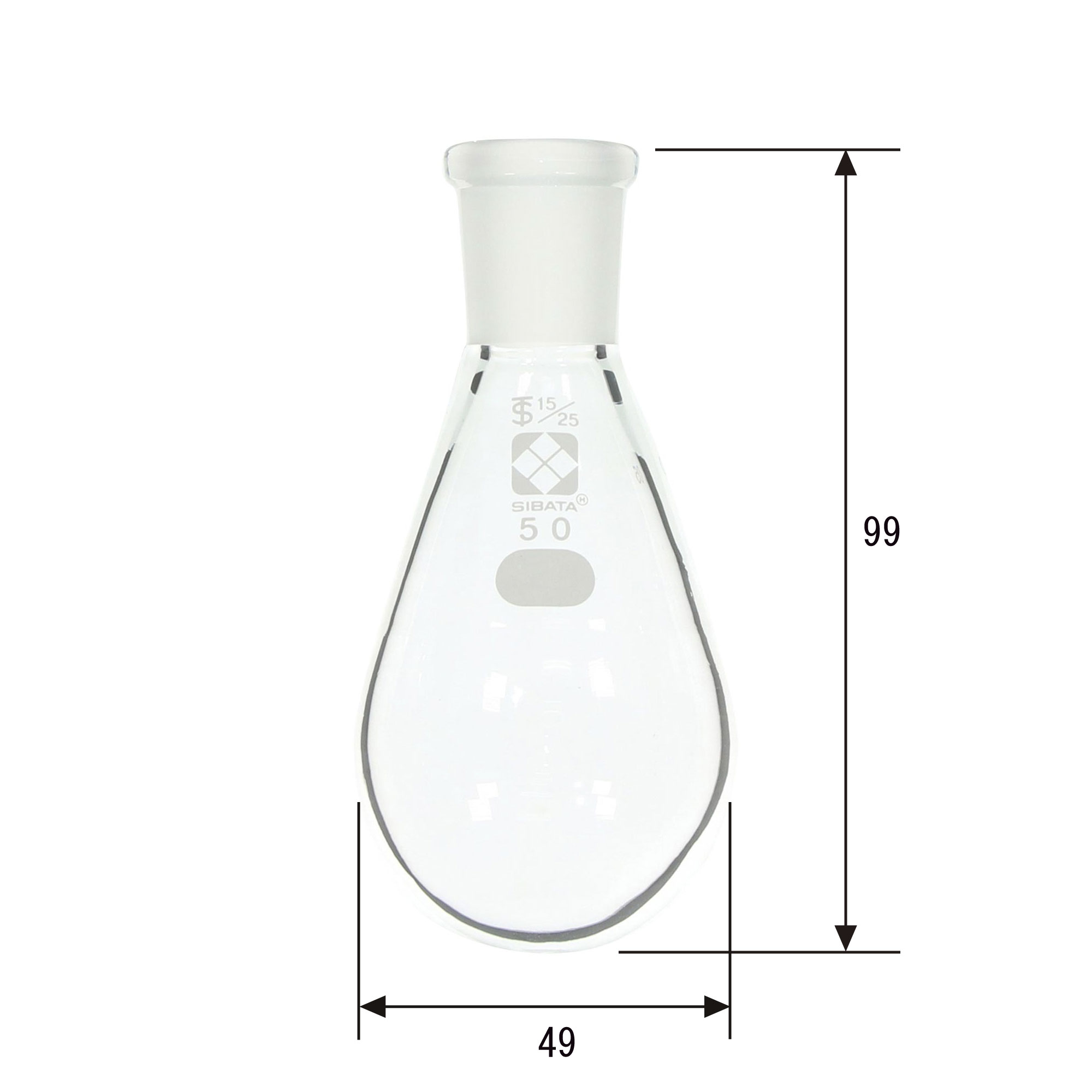 共通摺合ナス形フラスコ 50mL