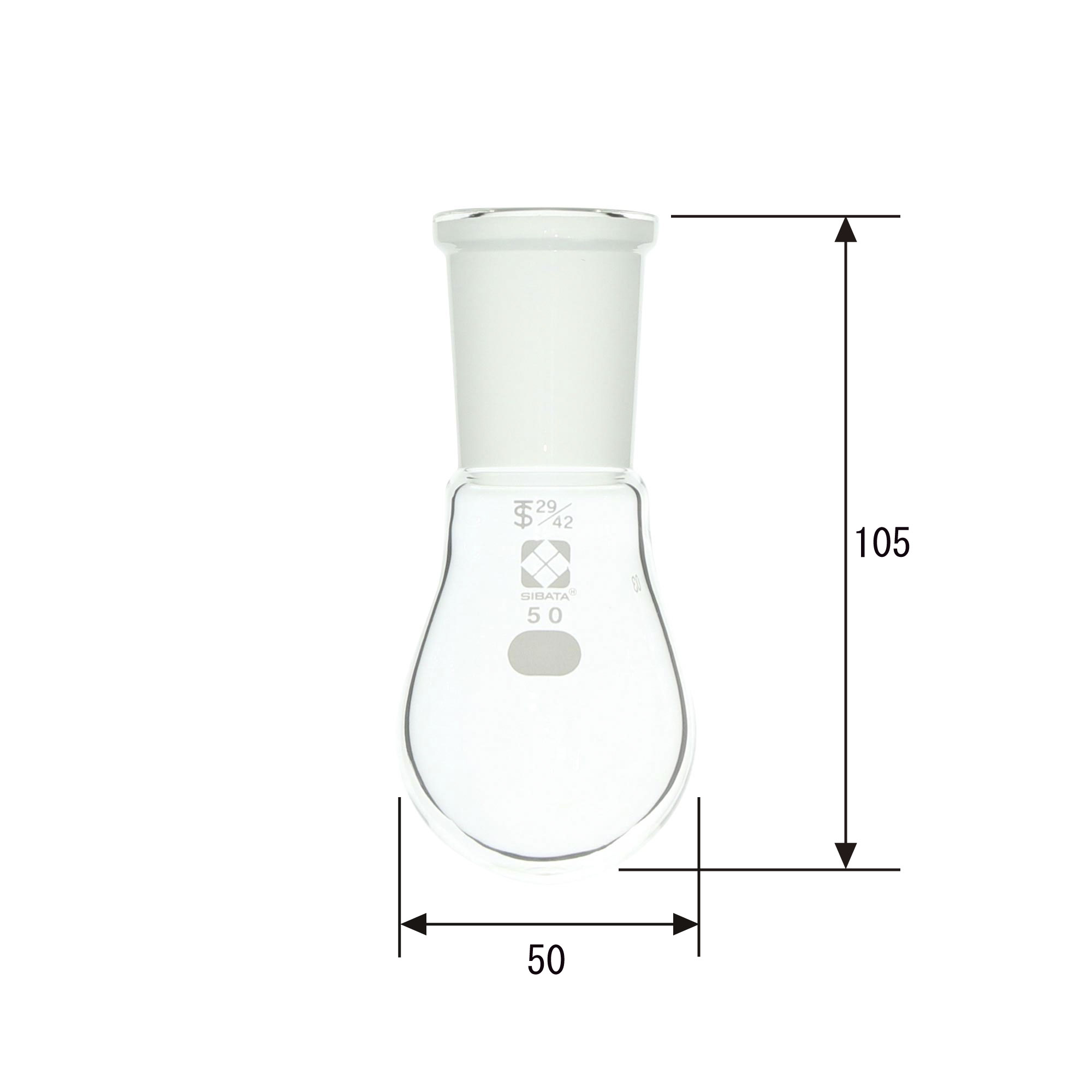 共通摺合ナス形フラスコ 50mL