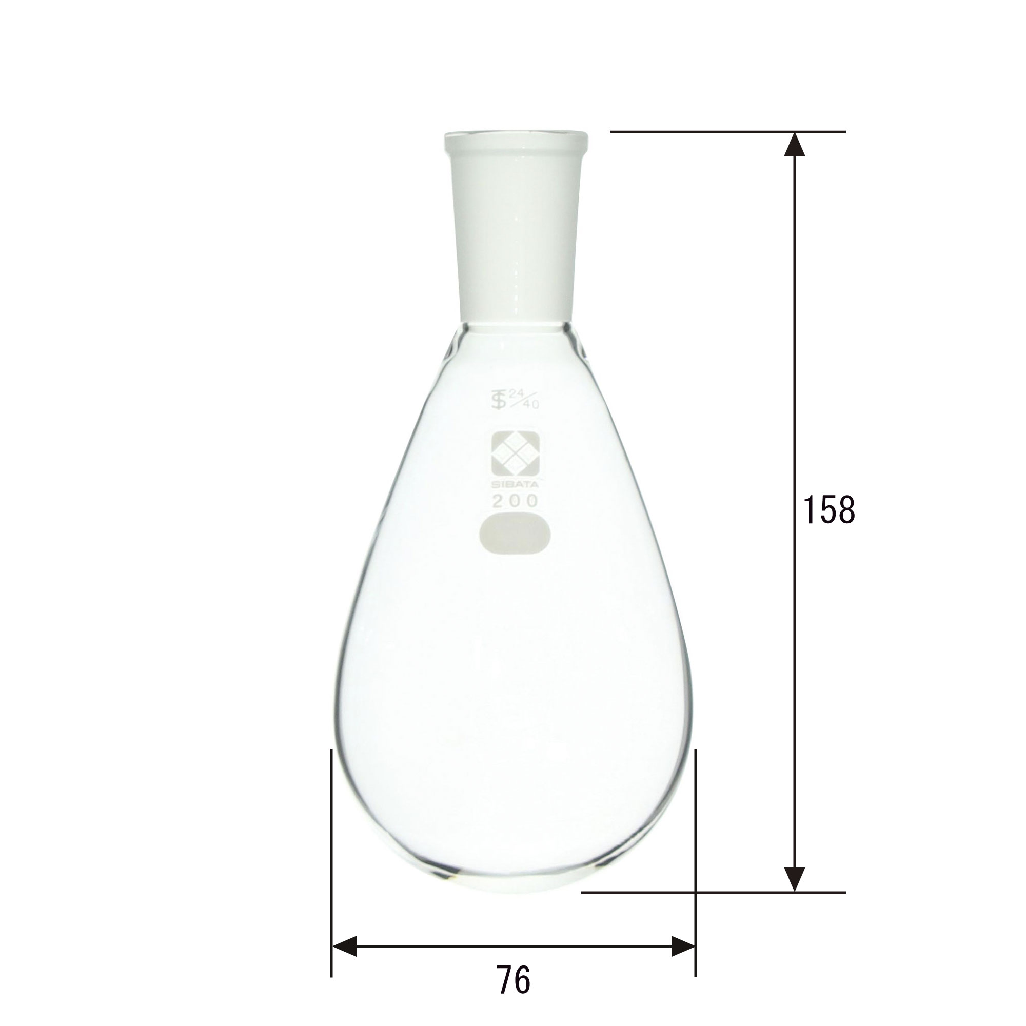 共通摺合ナス形フラスコ 200mL