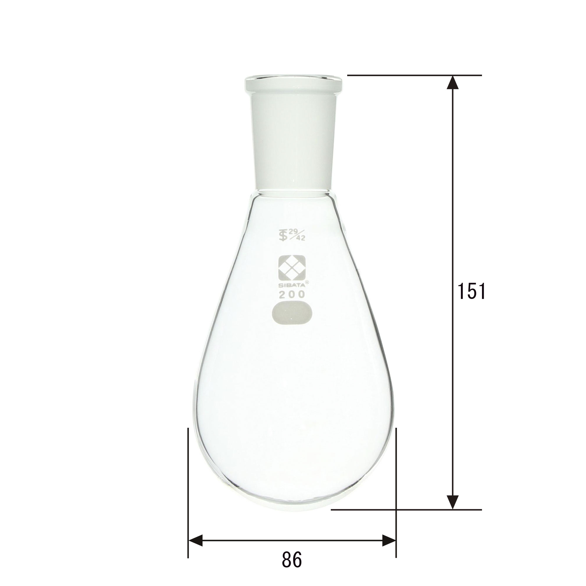 共通摺合ナス形フラスコ 200mL