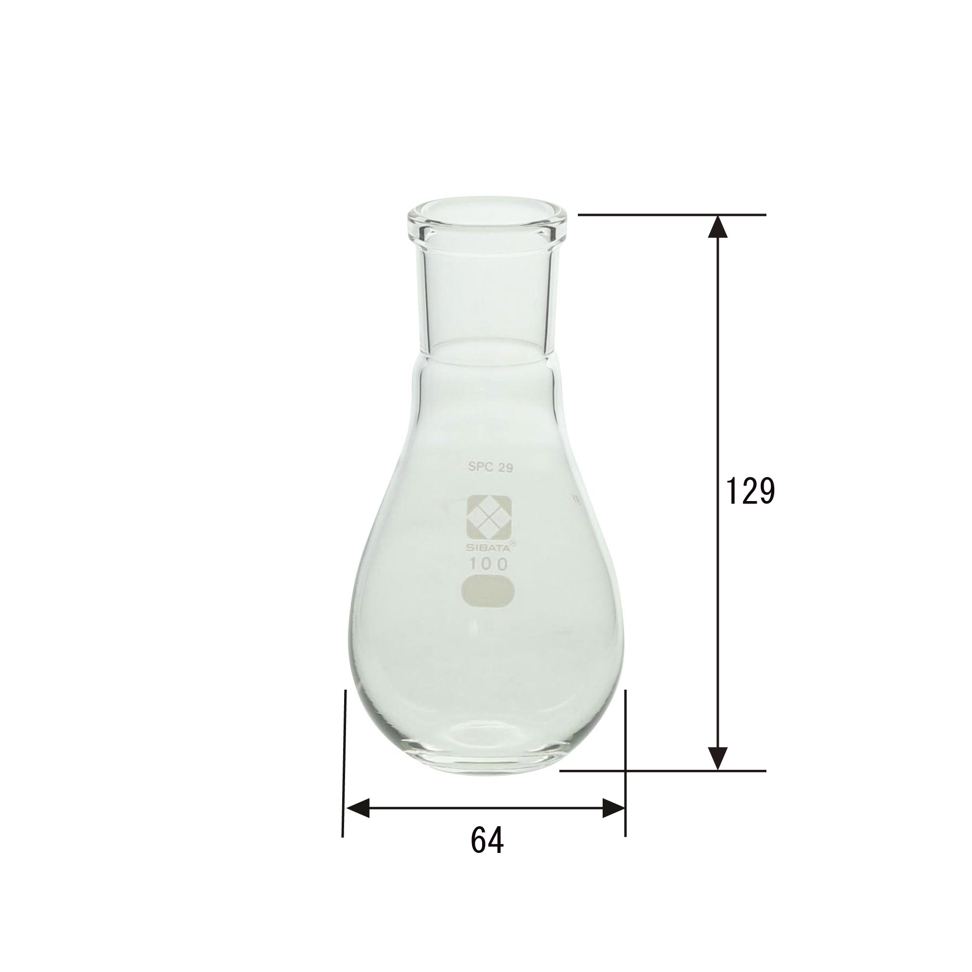 SPC平底ナス形フラスコ 100mL