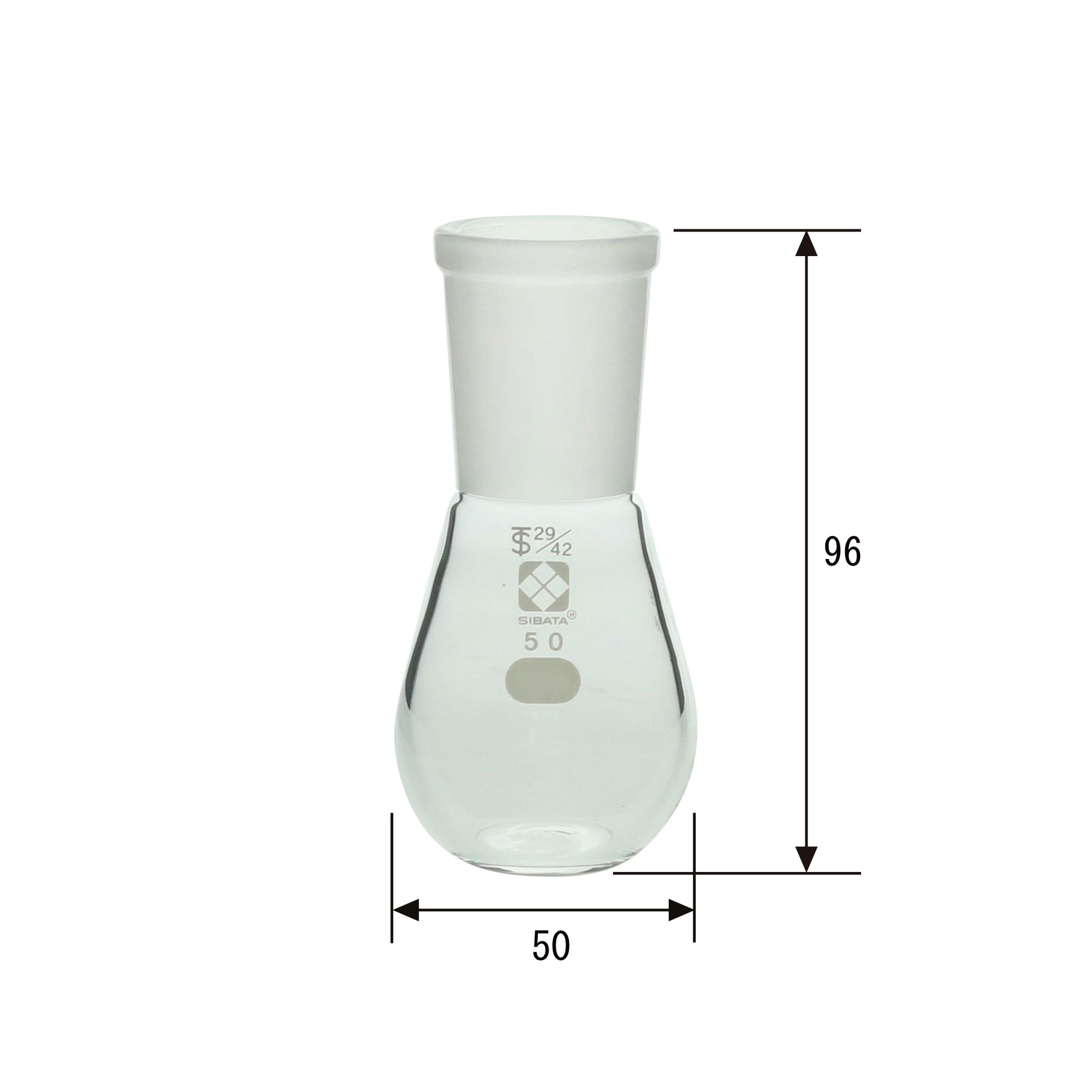 共通摺合平底ナス形フラスコ 50mL