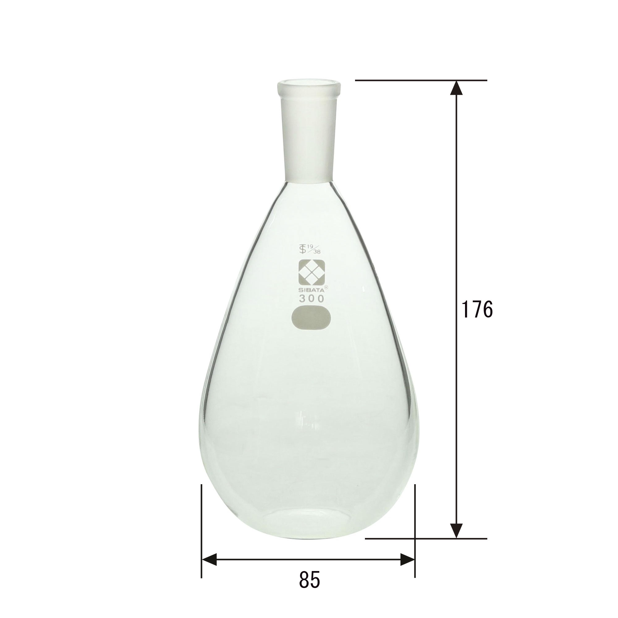 共通摺合平底ナス形フラスコ 300mL