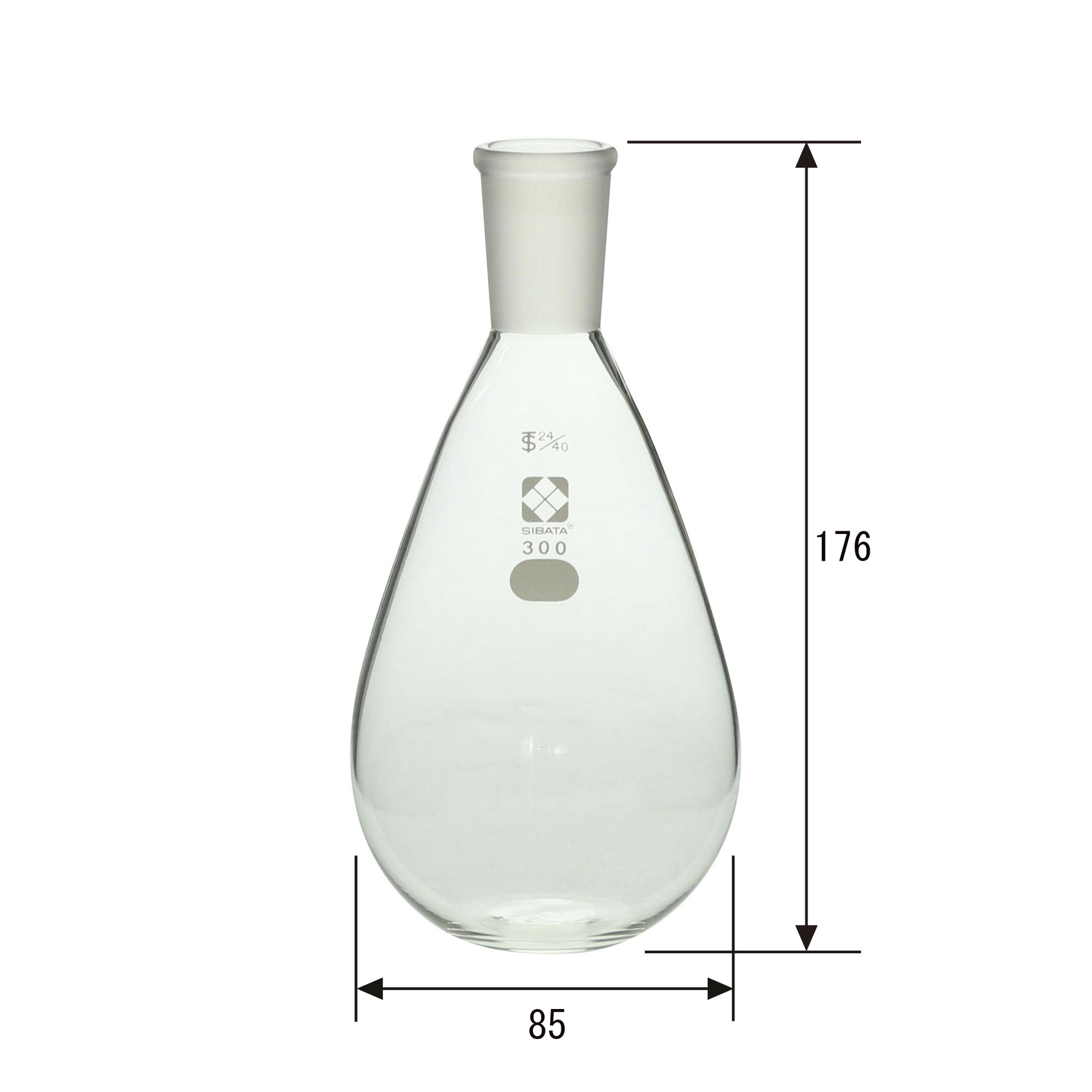 共通摺合平底ナス形フラスコ 300mL