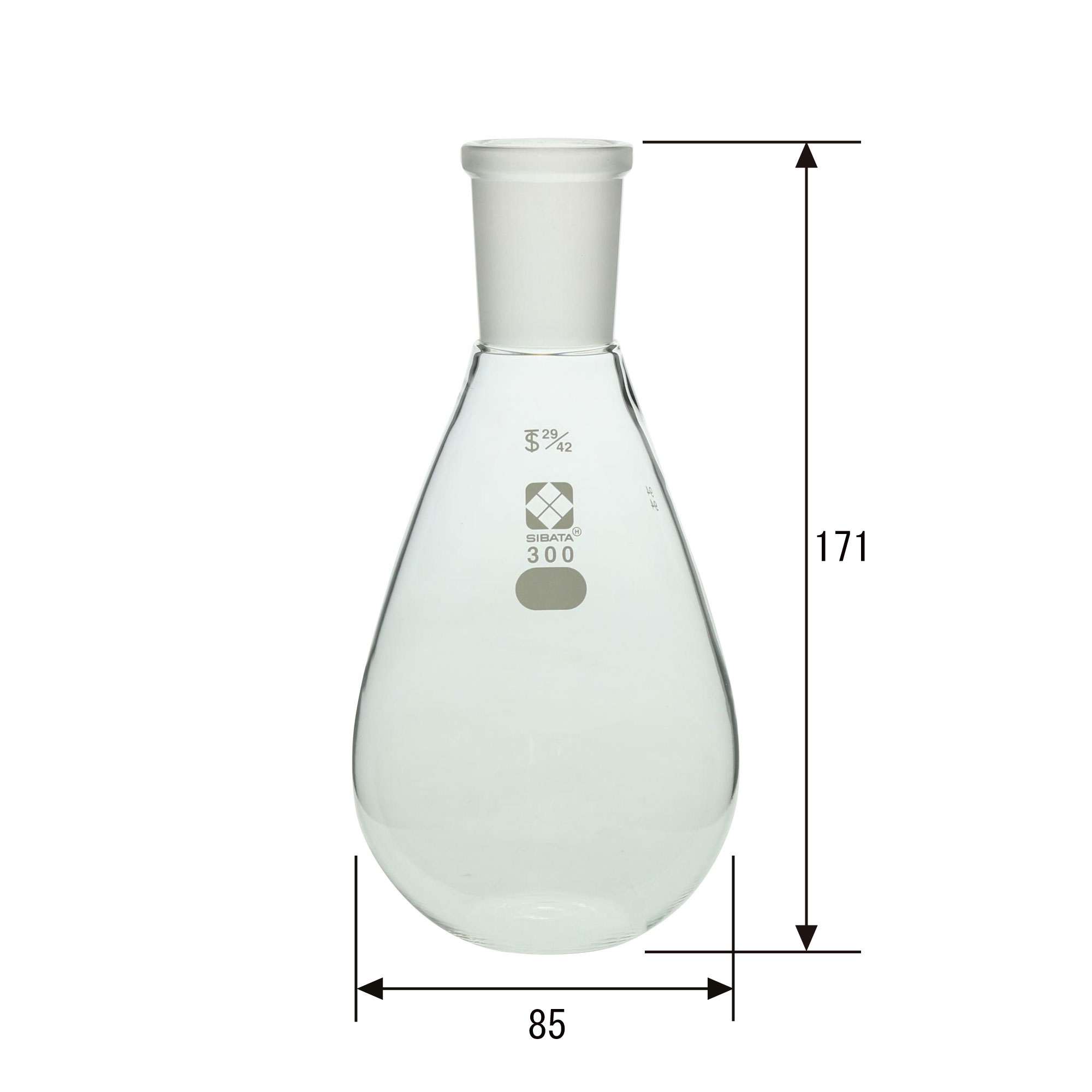 共通摺合平底ナス形フラスコ 300mL
