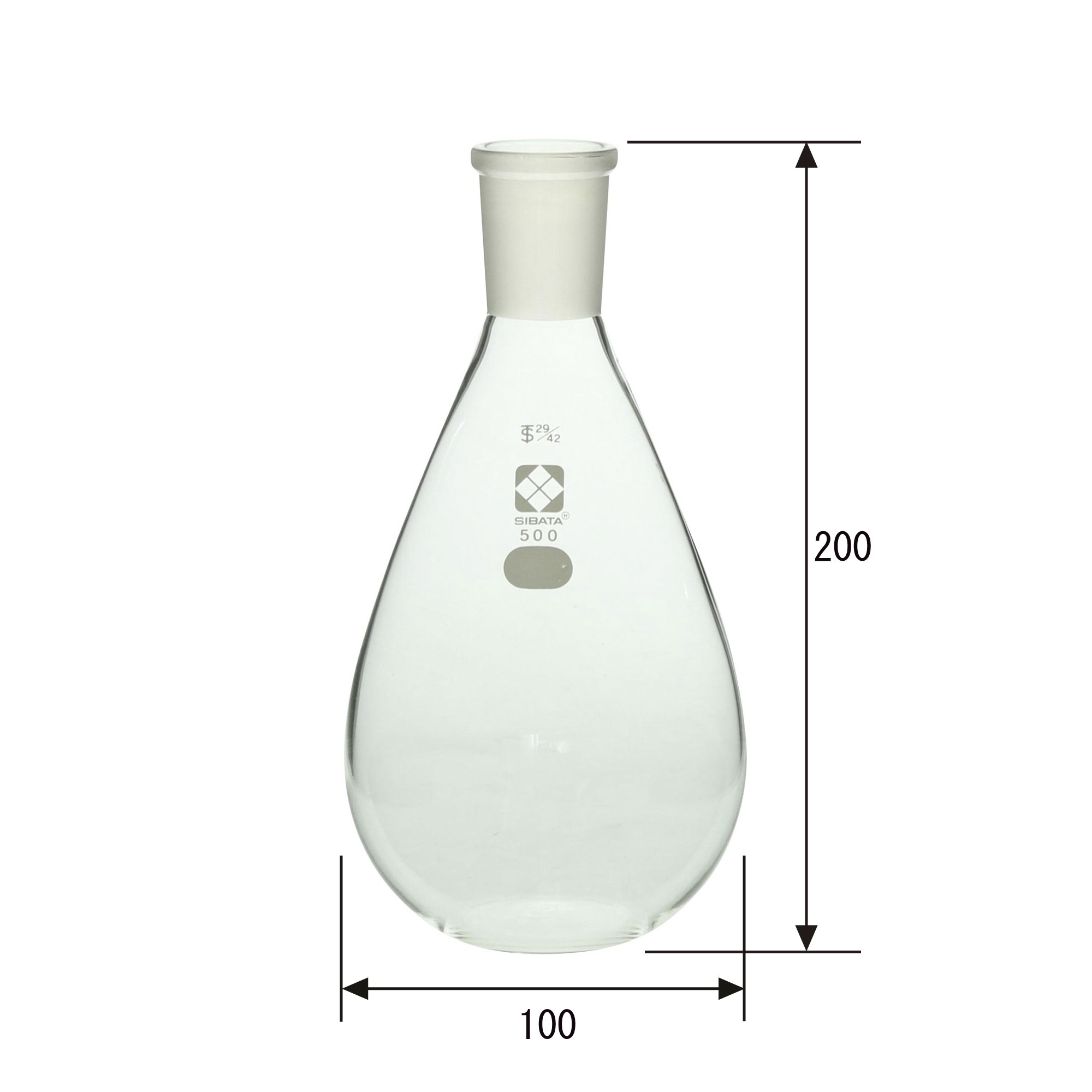 共通摺合平底ナス形フラスコ 500mL
