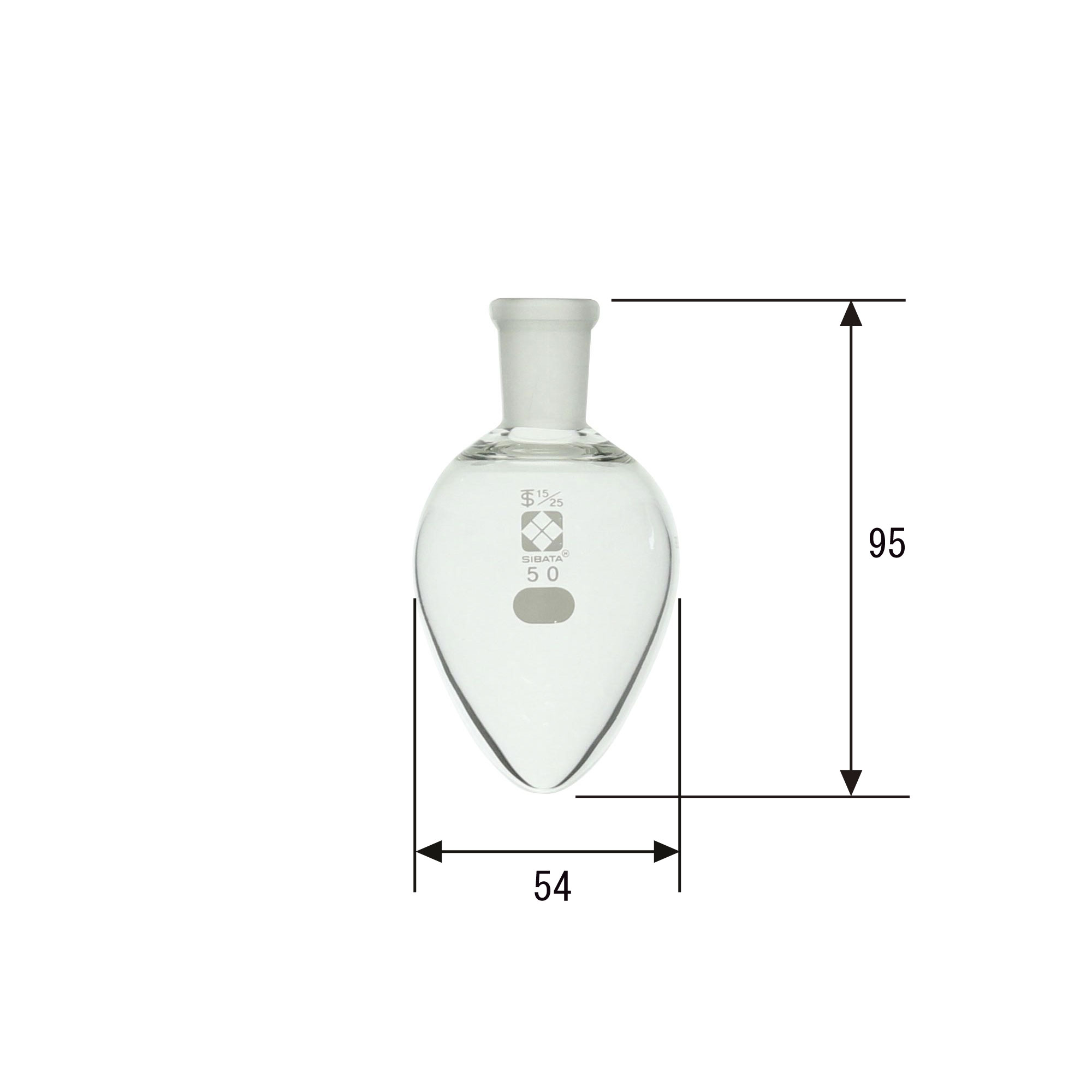 共通摺合梨形フラスコ 50mL