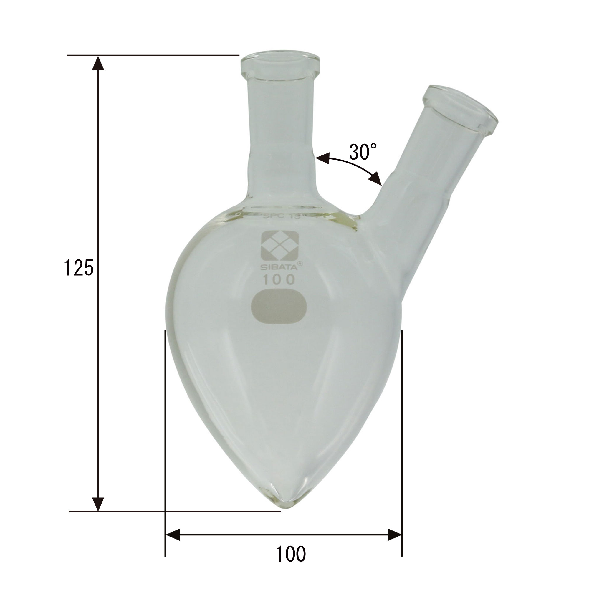 SPC二口梨形フラスコ 100mL