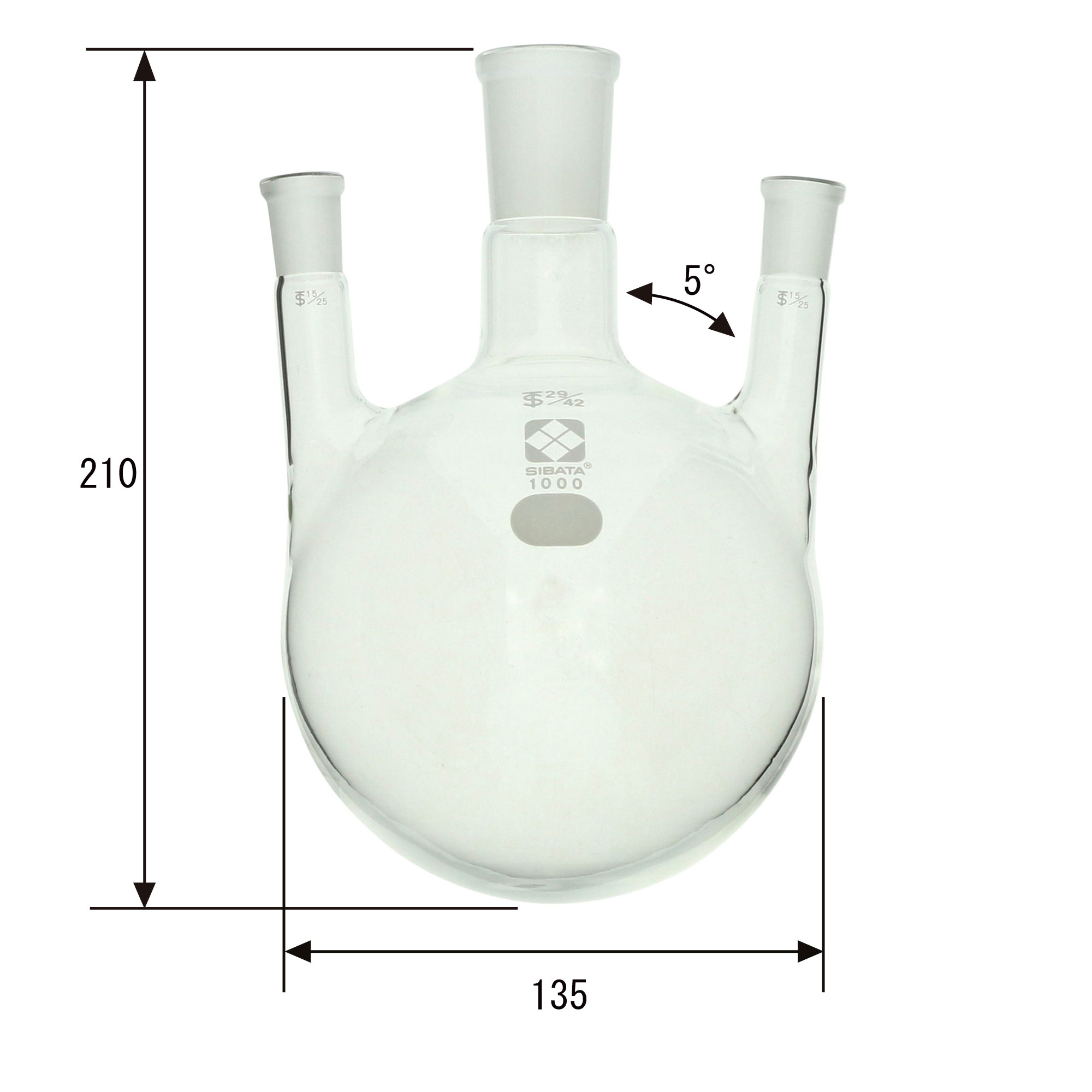 共通摺合三口丸底フラスコ 1000mL