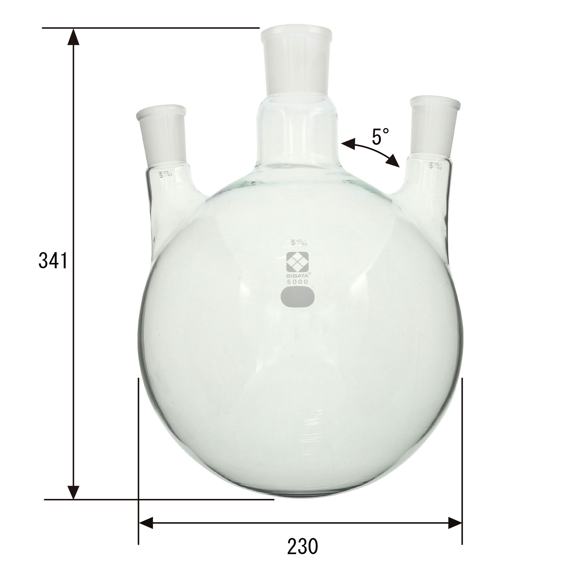 共通摺合三口丸底フラスコ 5000mL