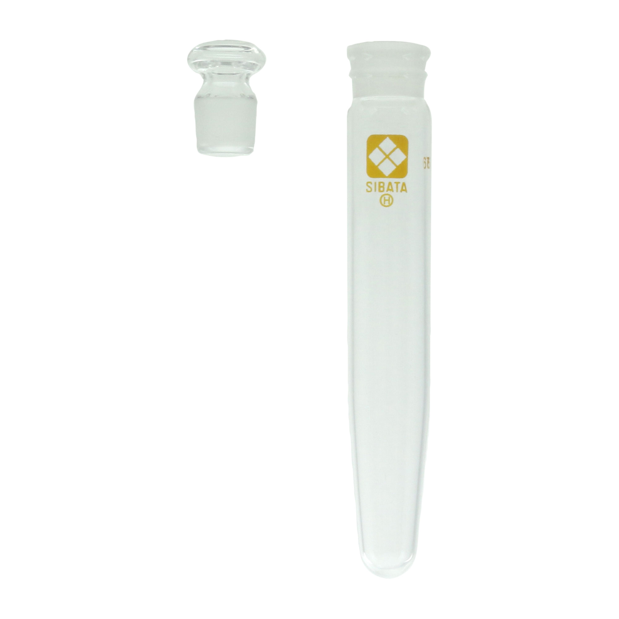 共通摺合共栓遠心沈殿管 円錐形 平栓付 目盛なし 10mL