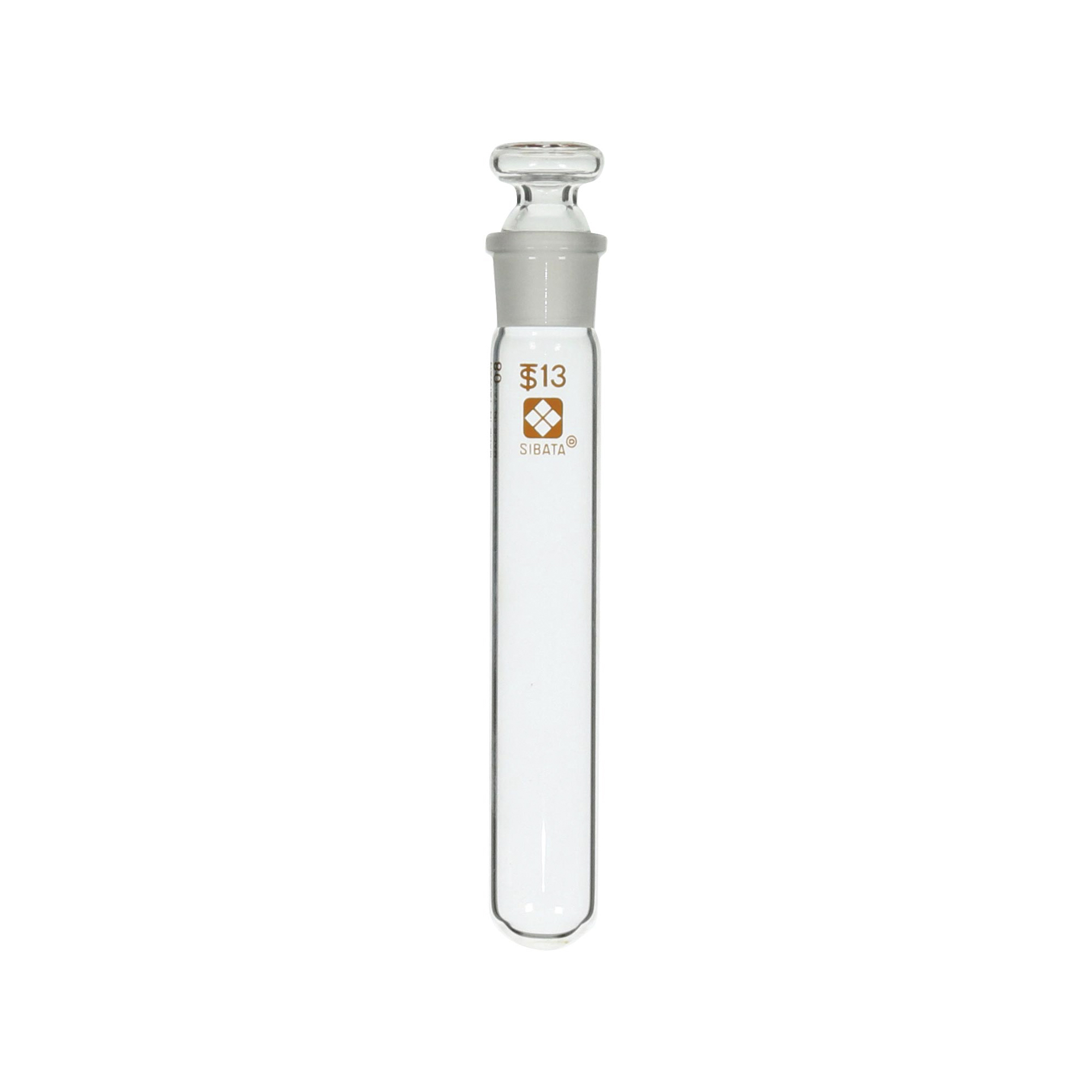 共通摺合共栓遠心沈殿管 丸底形 平栓付 目盛なし 10mL