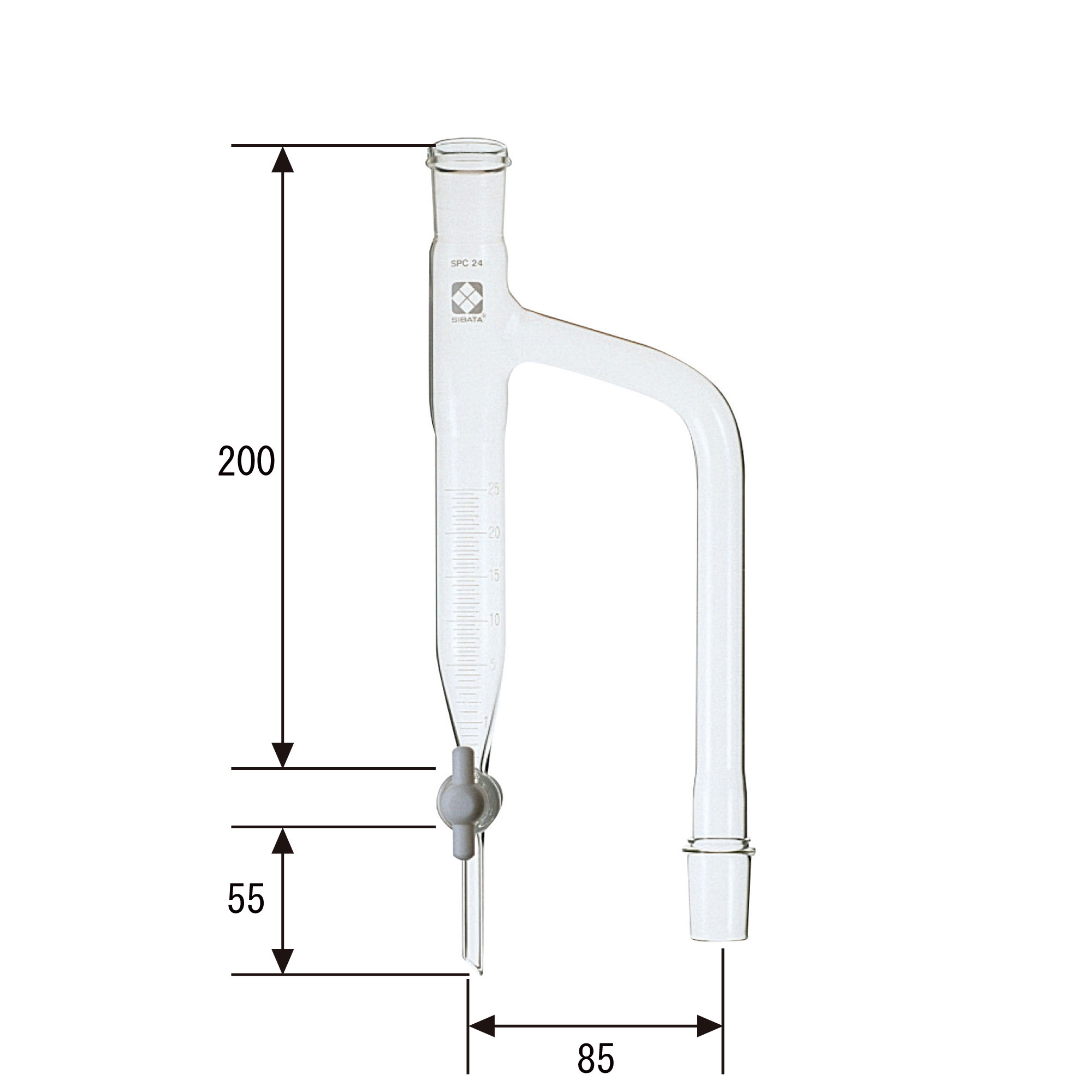 SPC水分定量受器 PTFEコック付 20mL