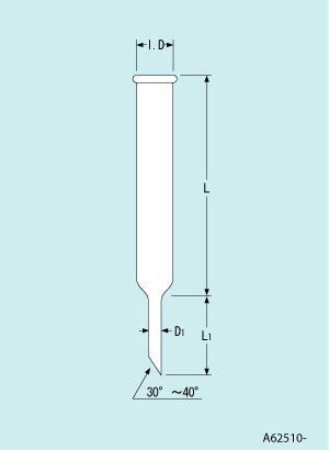 クロマトカラム コックなし OC-15型 内径15.4mm 長サ400~700mm