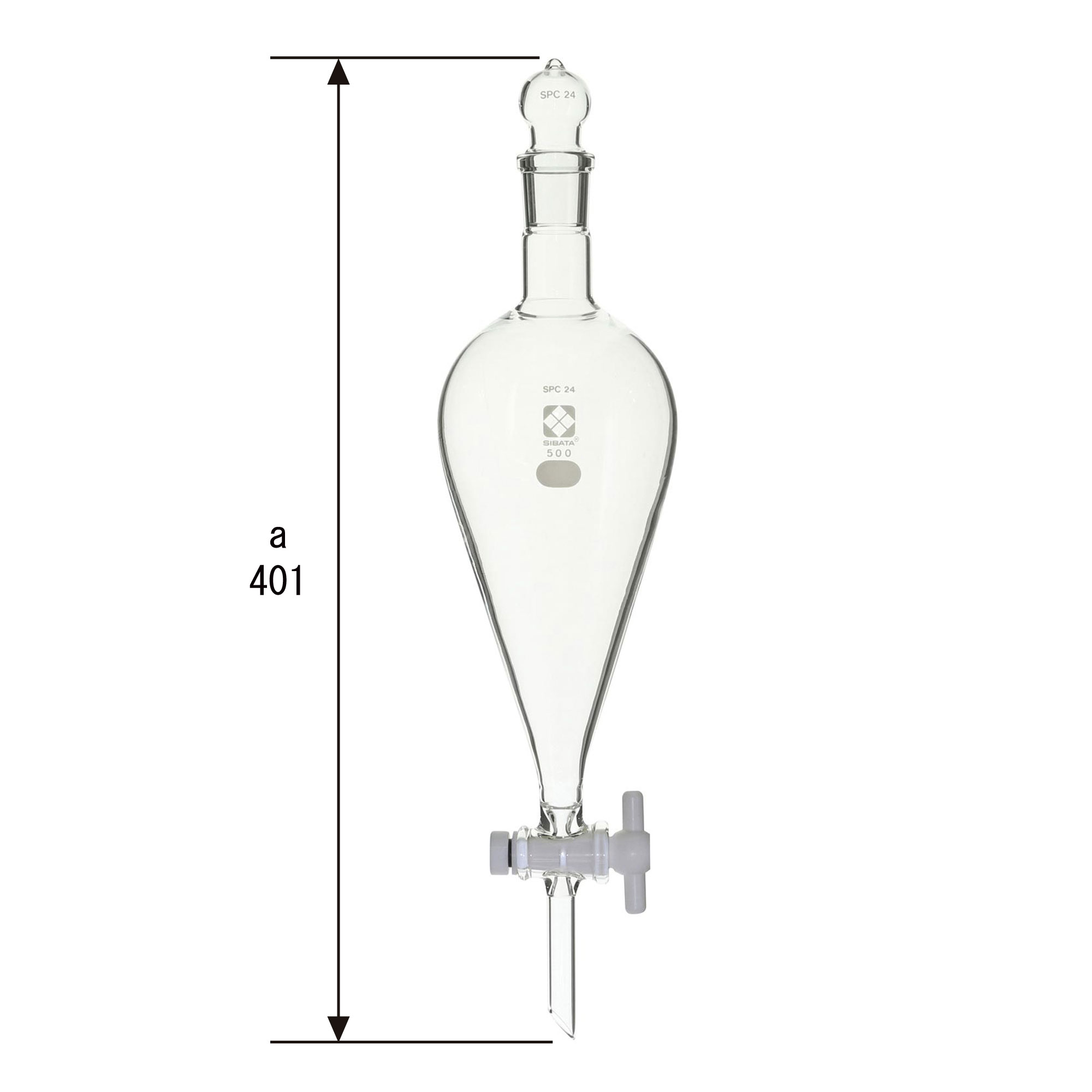 分液ロート スキーブ形 PTFEコック付 500mL
