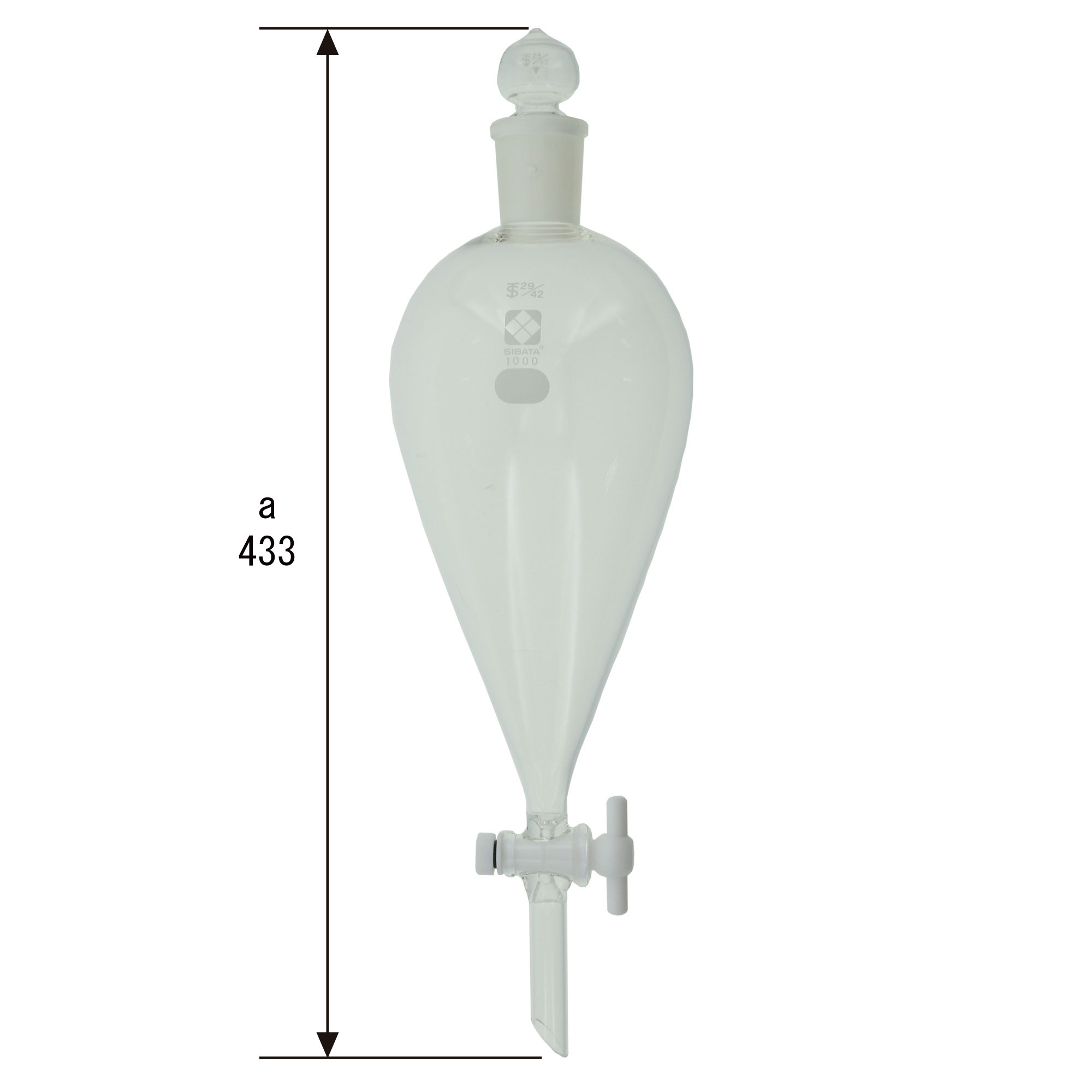 分液ロート スキーブ形 PTFEコック付 1L