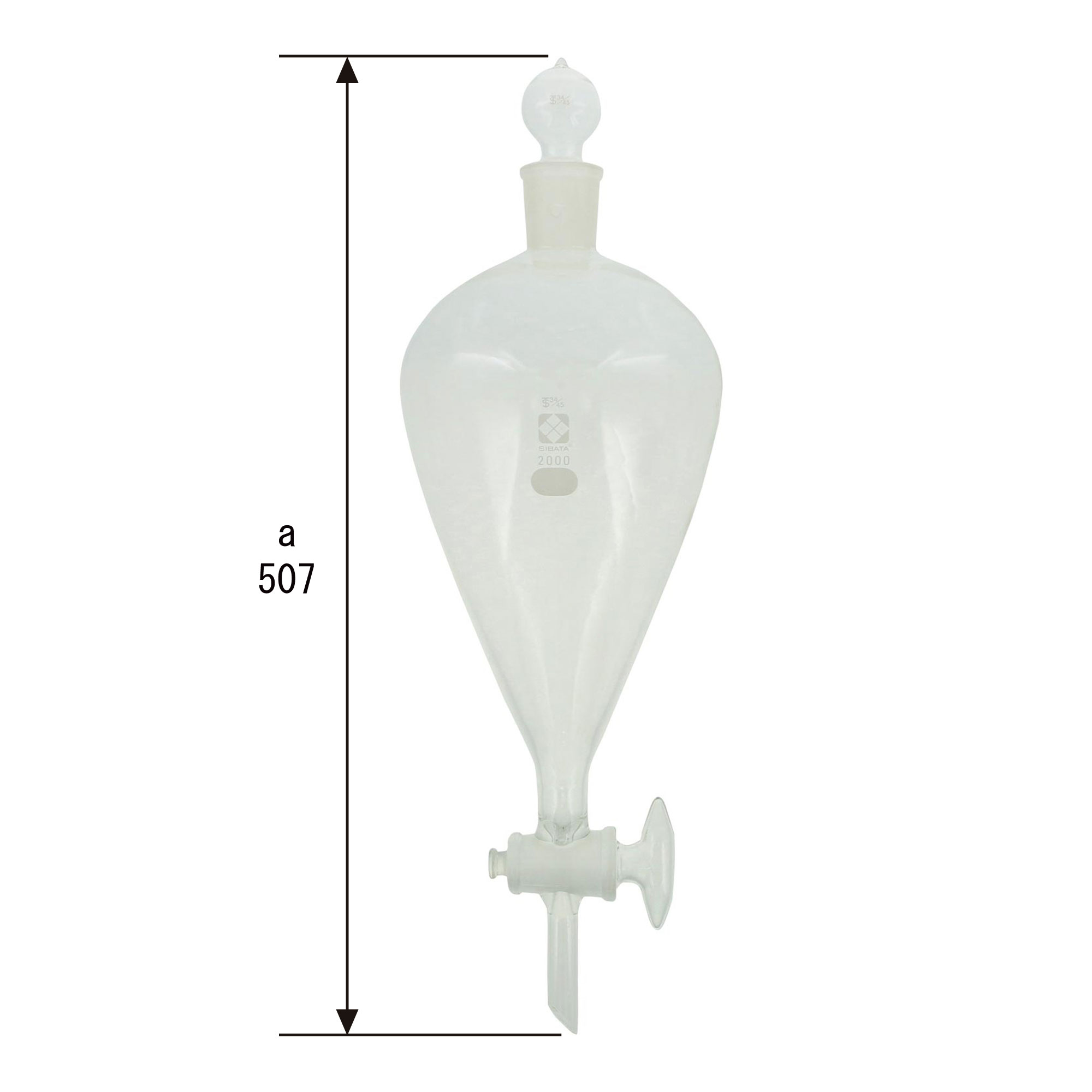 分液ロート スキーブ形 ガラスコック付 2L