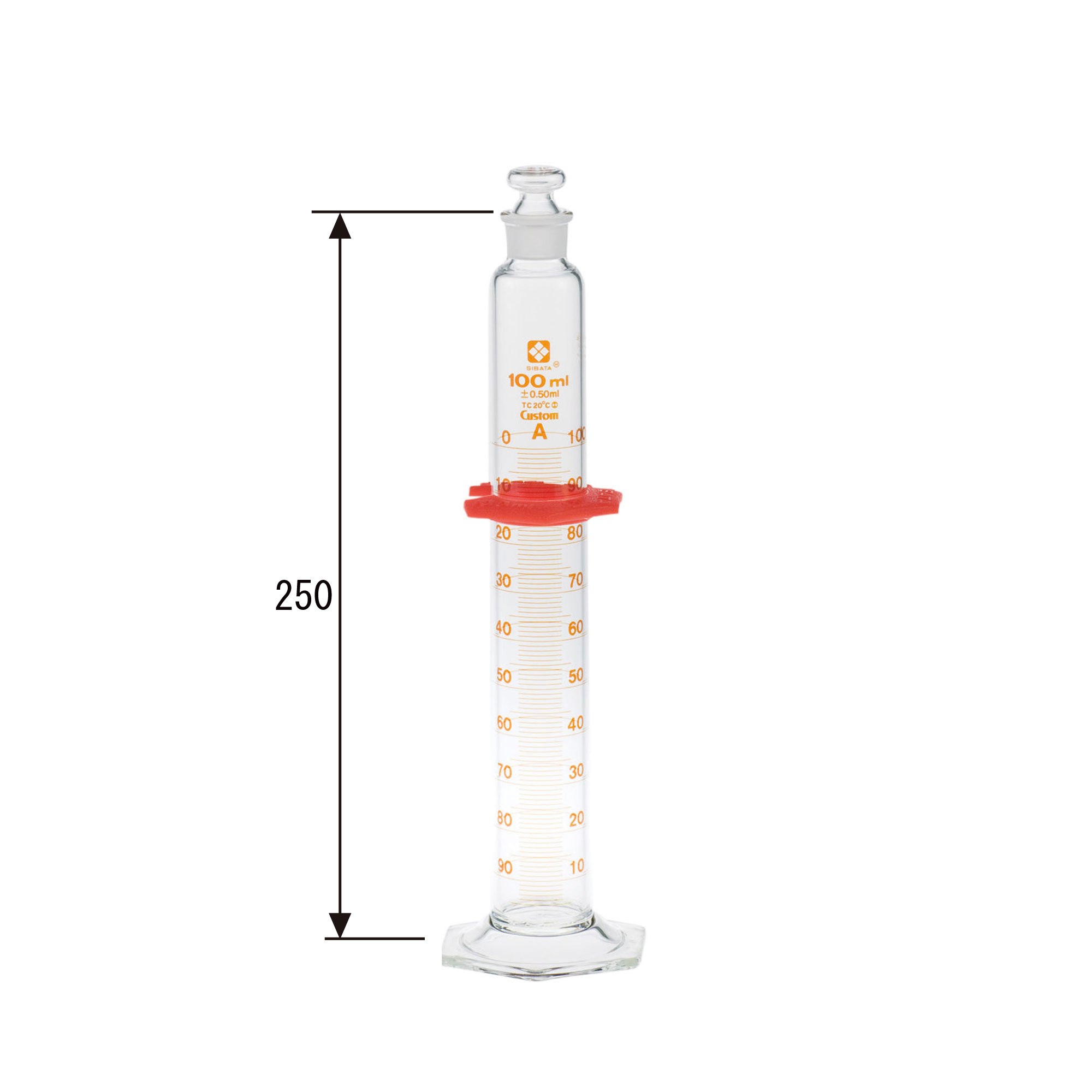 有栓メスシリンダー カスタムA 100mL