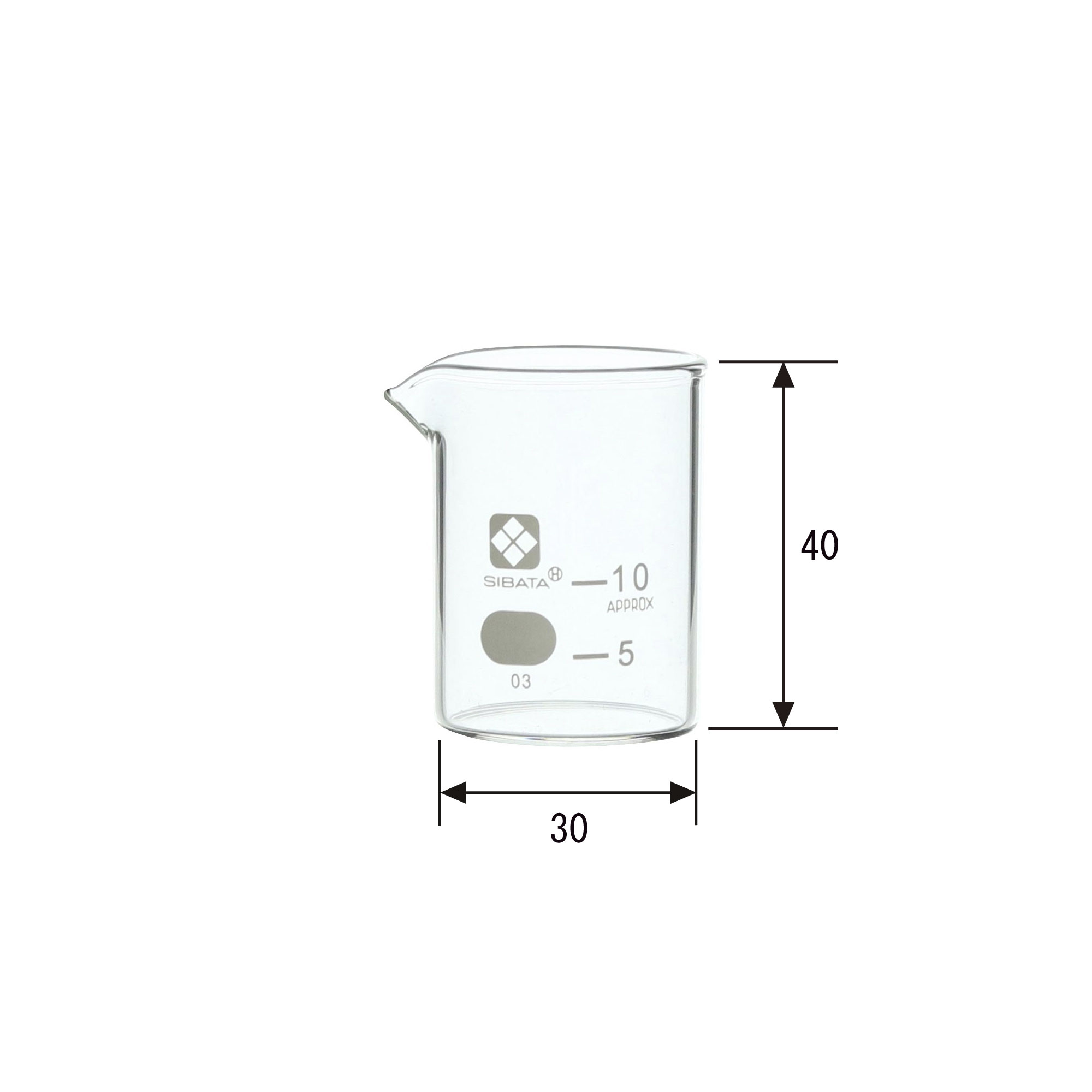 ビーカー 目安目盛付 10mL