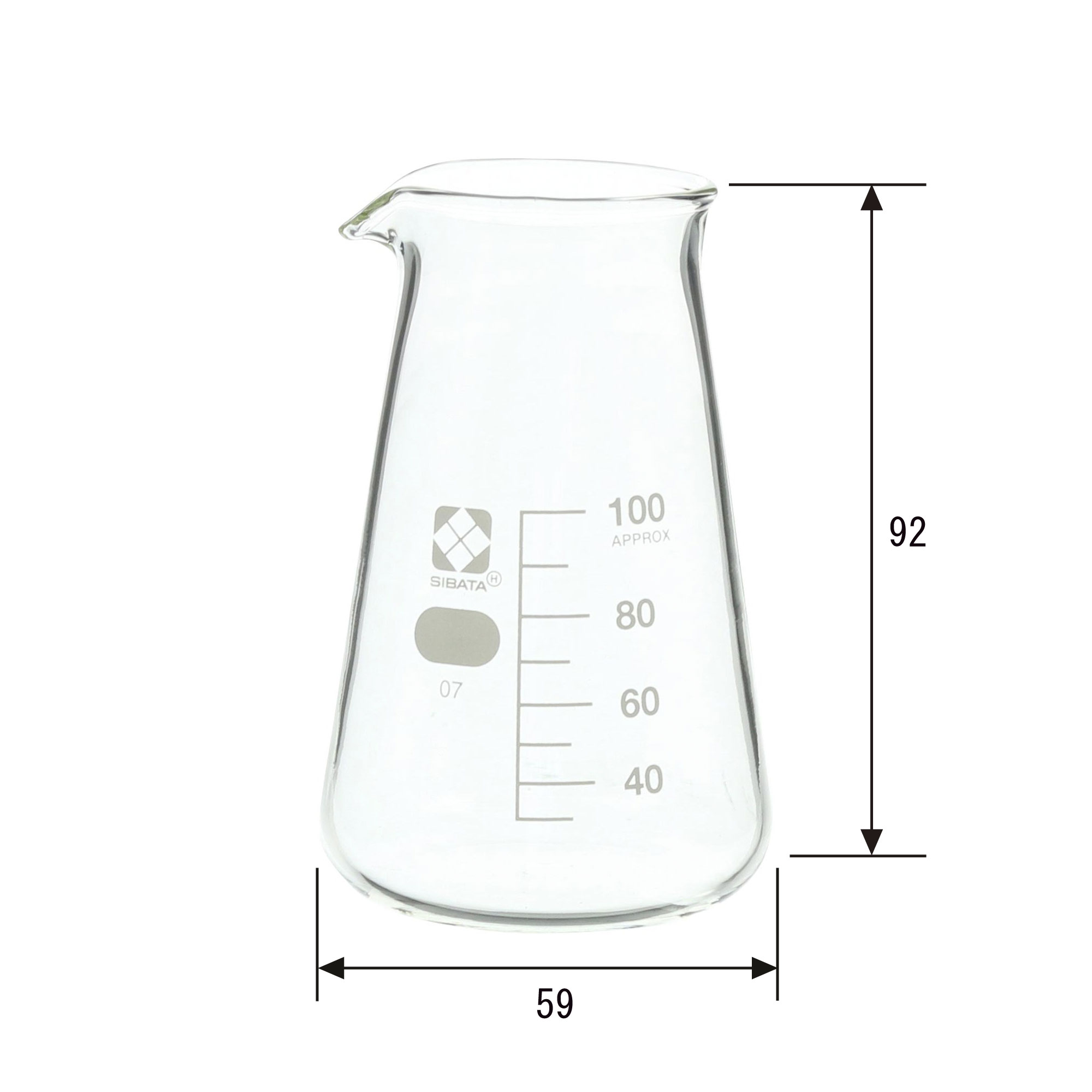 コニカルビーカー 目安目盛付 100mL