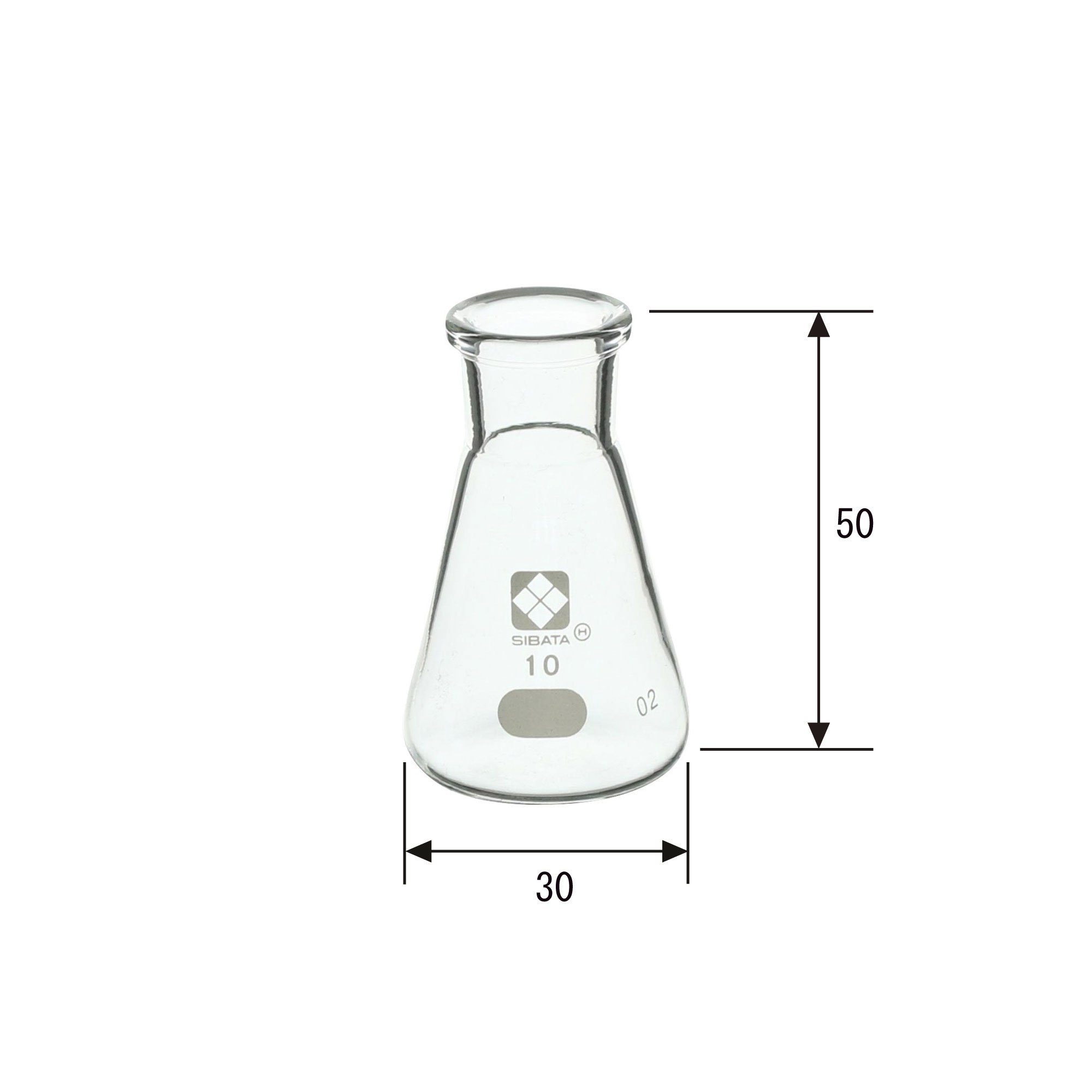 三角フラスコ 目安目盛付 10mL