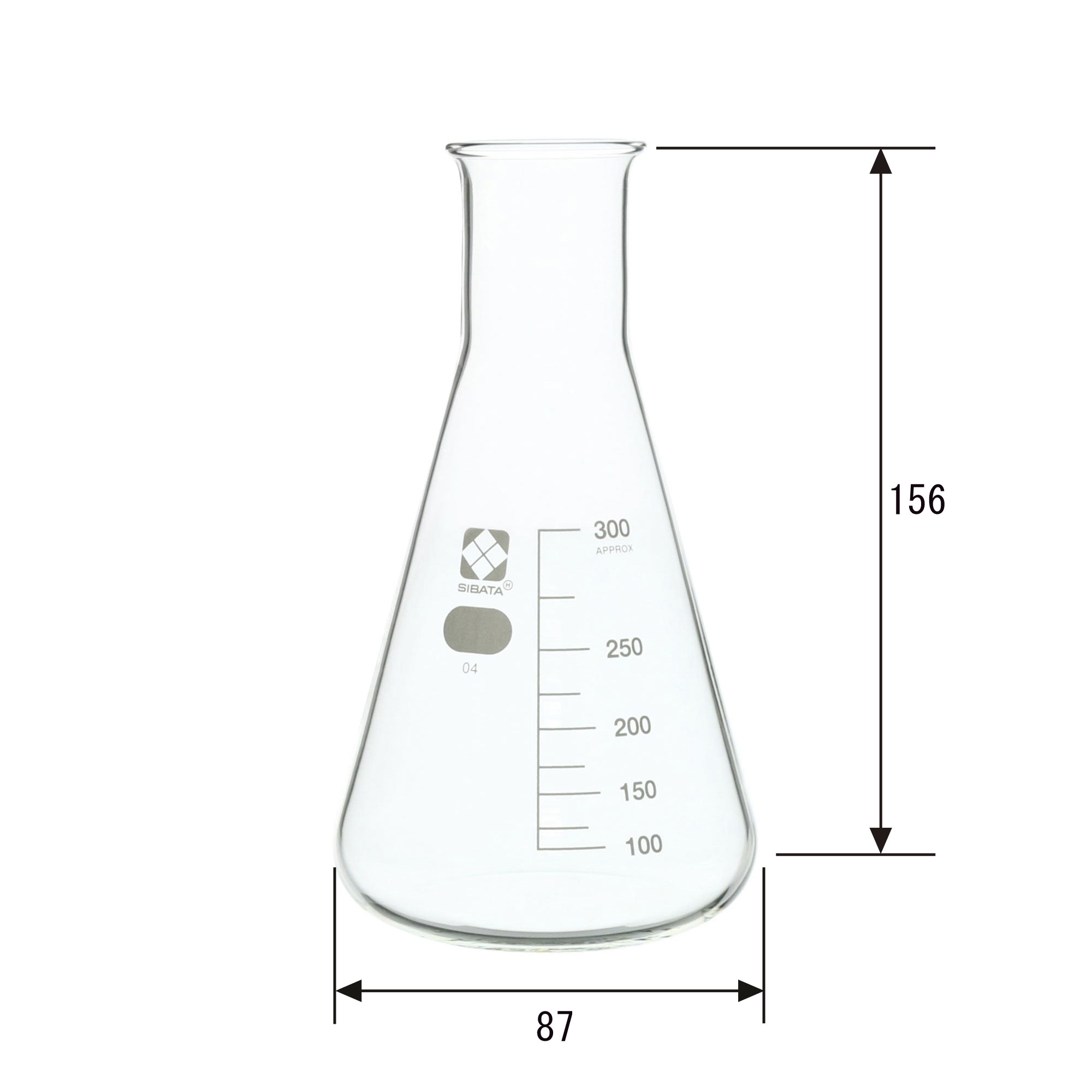 三角フラスコ 目安目盛付 300mL