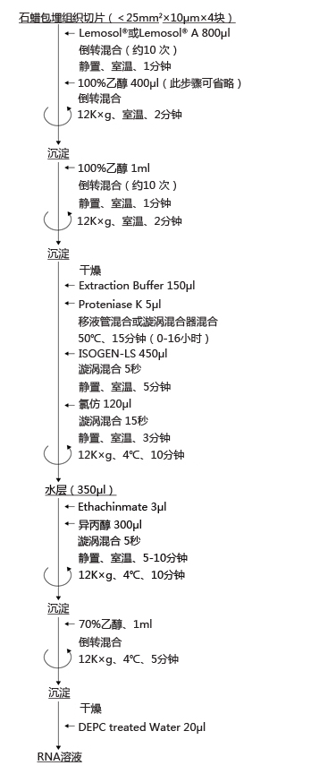 石蜡包埋组织切片RNA提取试剂盒                              ISOGEN PB Kit